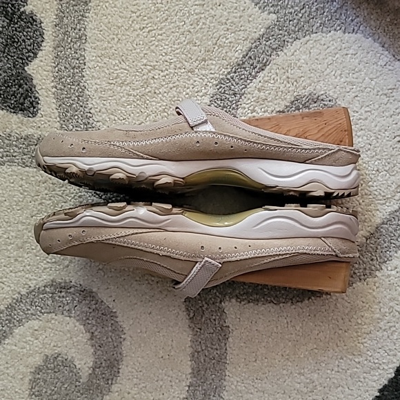 Ryka mule sneaker slipon 9 womens light tan suede textile adjustable comfy - Picture 3 of 9